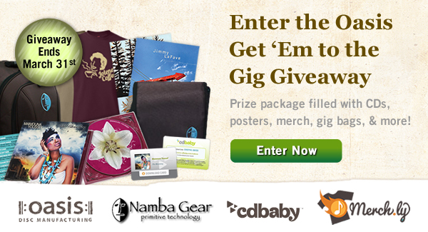Enter the Oasis Get ‘Em to the Gig Giveaway: Prize package filled with CDs, posters, merch, gig bags, and more!! Enter the Oasis Get ‘Em to the Gig Giveaway: Prize package filled with CDs, posters, merch, gig bags, and more!
