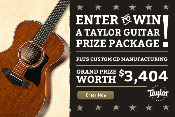 Win a Taylor guitar, a CD package, and more. The Oasis Taylor Guitar Giveaway! Win a Taylor guitar, a CD package, and more. The Oasis Taylor Guitar Giveaway