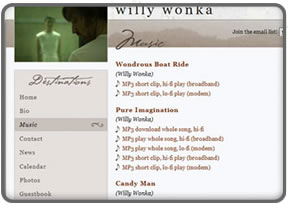 Web hosting screen shot