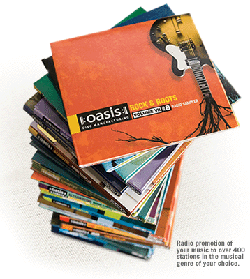 Radio promotion of your music to over 400 stations in the musical genre of your choice.